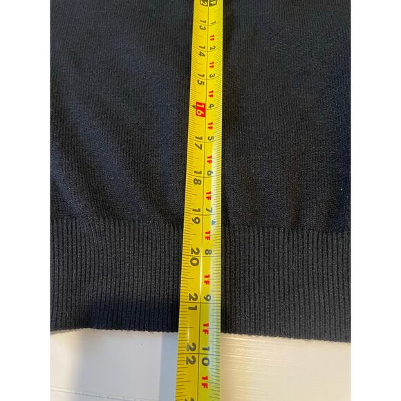 Nanette Lepore Mock Neck Sweater Sz L Polka Dot Sleeves Black White Shabby Chic - Picture 8 of 10